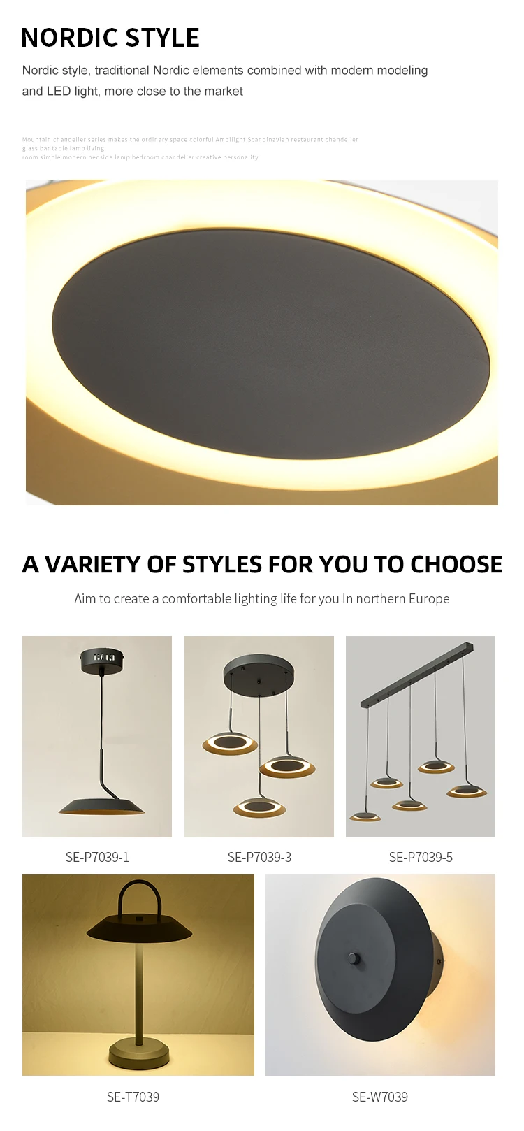 Hot Sale Decoration Ash Black Matte Gold Living Room Dining Room Acrylic Indoor LED Modern Pendant Light