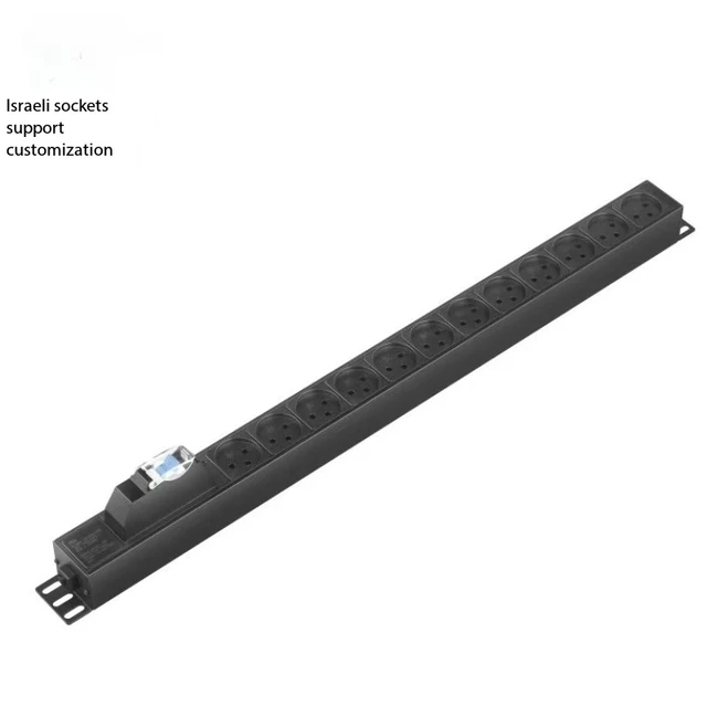 OEM Israeli Standard 19 1U Rack Mount PDU Date Center Power Strip 16A 230V 12 Outlets Network Power Power Supplies Accessories