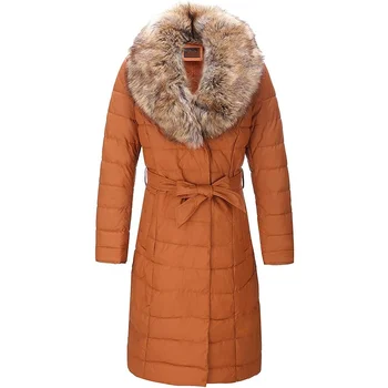 Custom Coat Women Winter Long Jacket With a Fur Collar Fashion Style Long Winter Coat