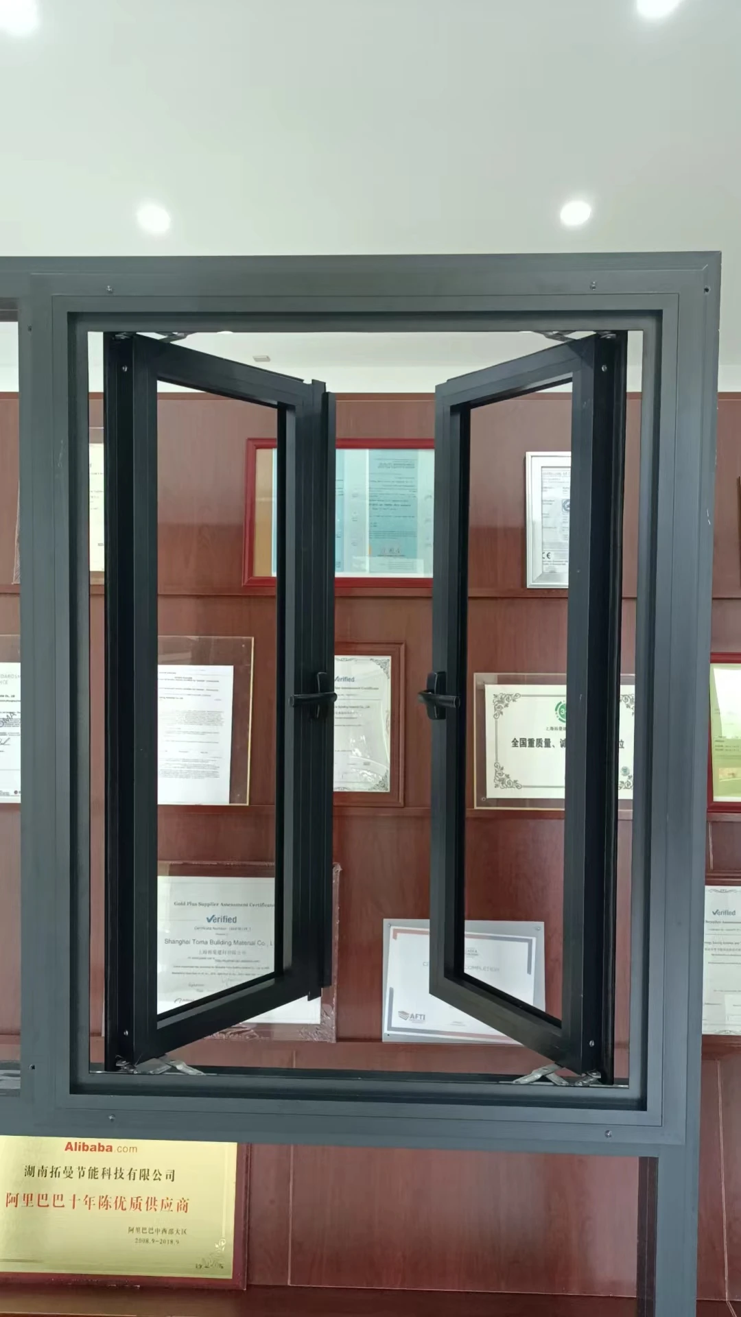 TOMA High Quality Heat and Sound Insulation Anti Theft Tempered Glass Aluminum Casement Nailing Fin