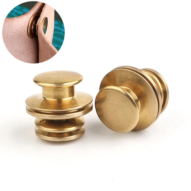 100% Brass Bag Metal Insert Lock Round Head Case Lock Spring Buckle for DIY Leather Craft Hardware