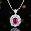 Colgante de diamantes rubí natural