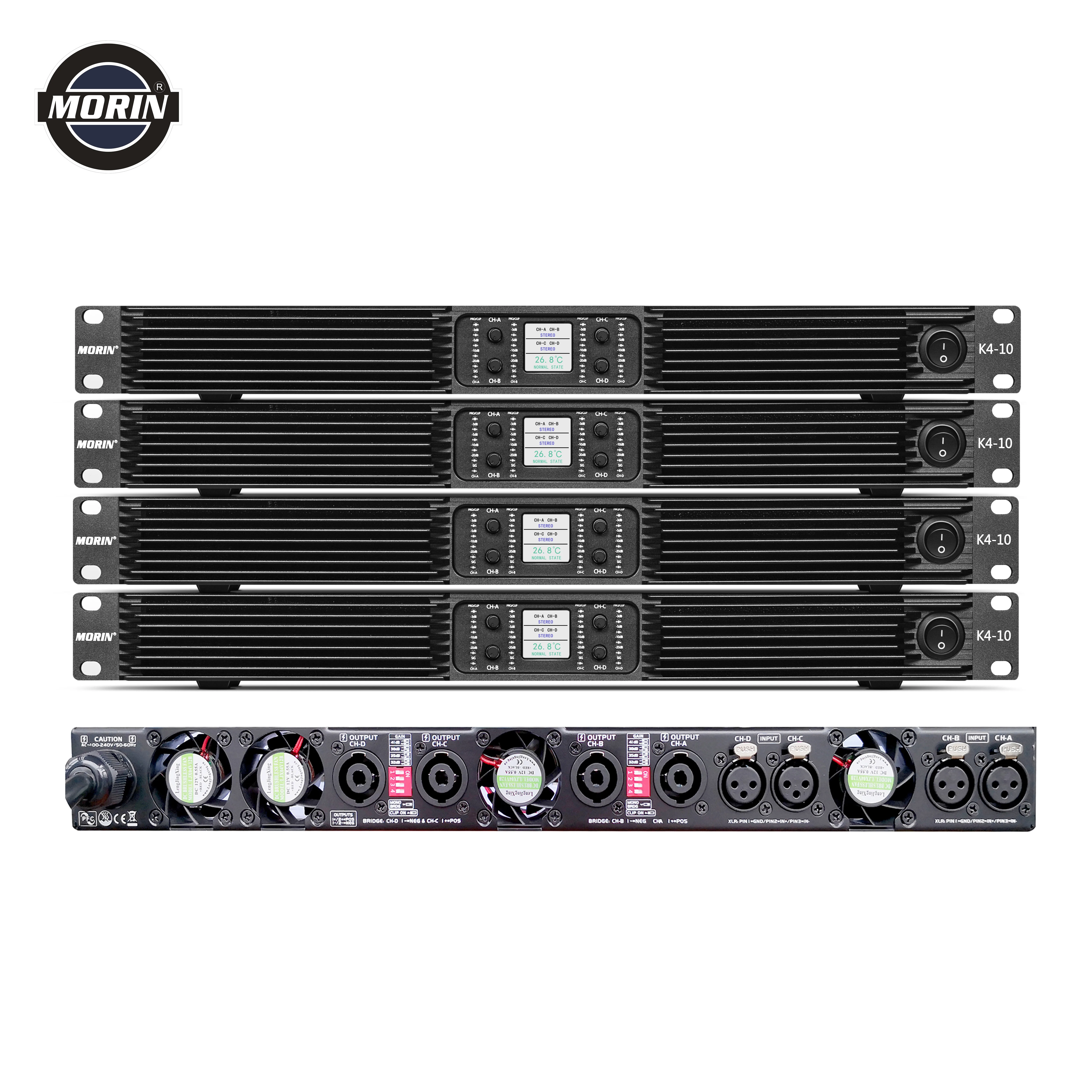 1u Digital Power Amplifier Professional Channel Amplifier K-410 1000watts  X