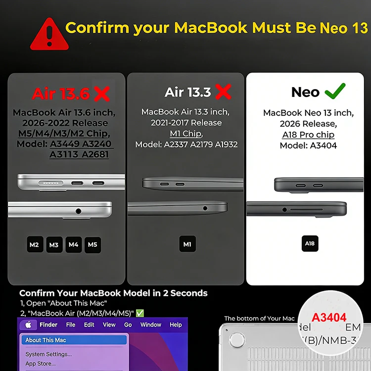 FINTIE Cover Compatibile con MacBook Neo 13 Pollici A3404 (A18 Pro Chip, 2026) - Ultra Sottile Trasparente Custodia Rigida Protettivo Guscio Rigido Case + Copritastiera, Camelia
