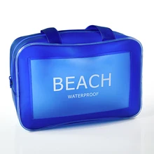 Relaibale factory price plasticPVC washing bags frosted makeup Bag custom printing Washing EVA TPU zip lock beach bags