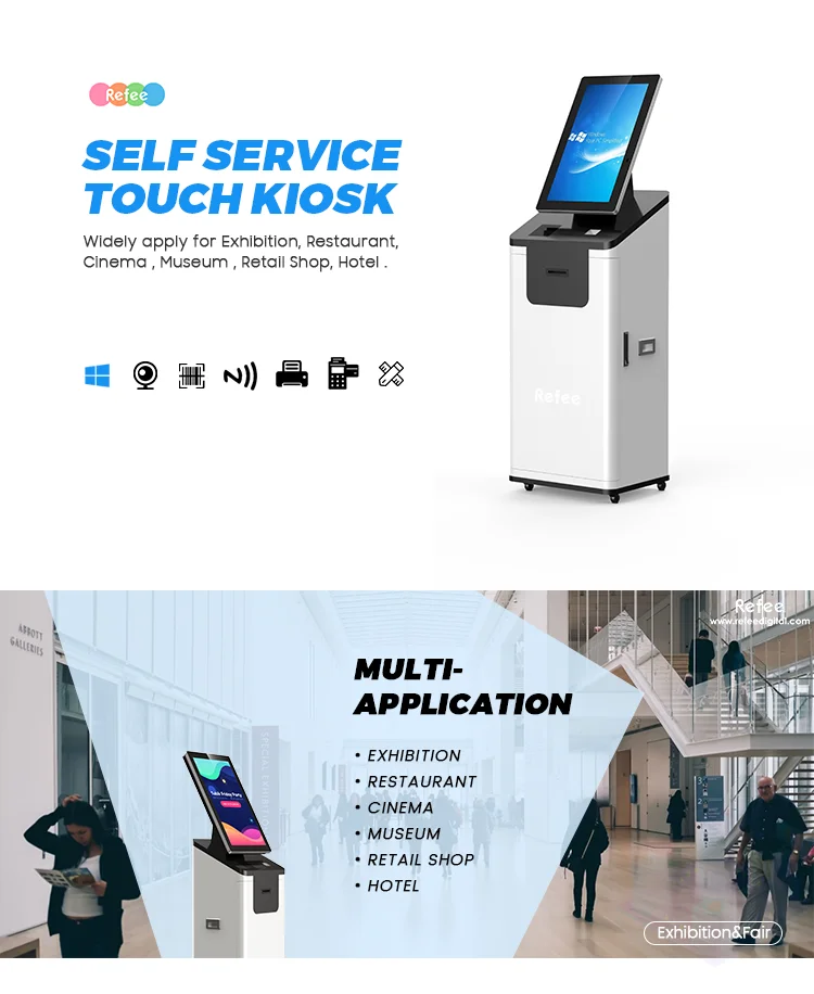 Self Payment Kiosk With Printer Scanner And Camera Interactive