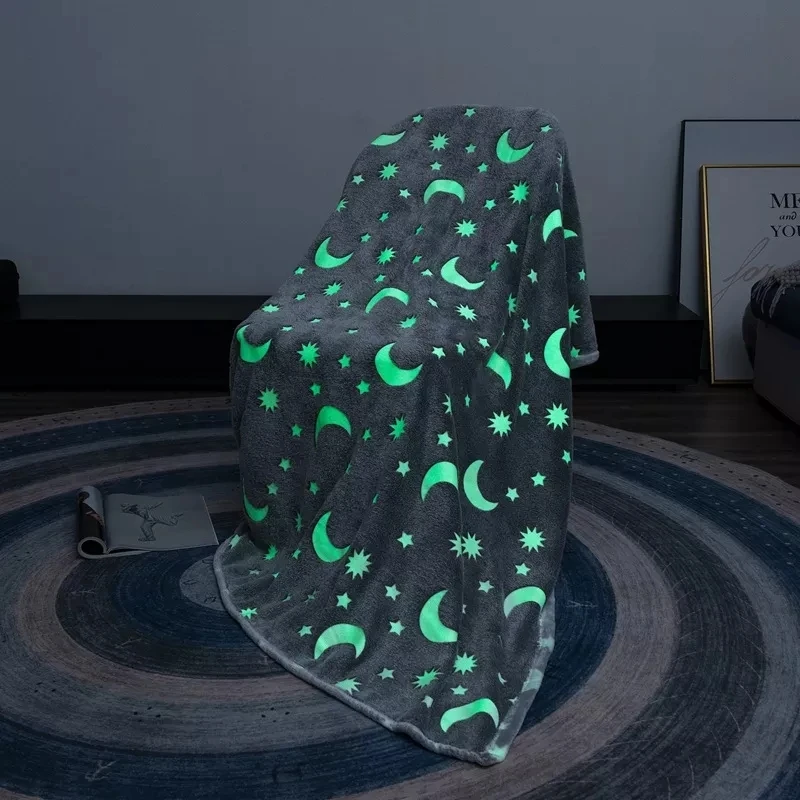 Šviečianti antklodė „Glow in The Dark Throw“ antklodė vaikams, „Winthome“ šviesi antklodė su žvaigždės raštu, unikali gimtadienio dovana