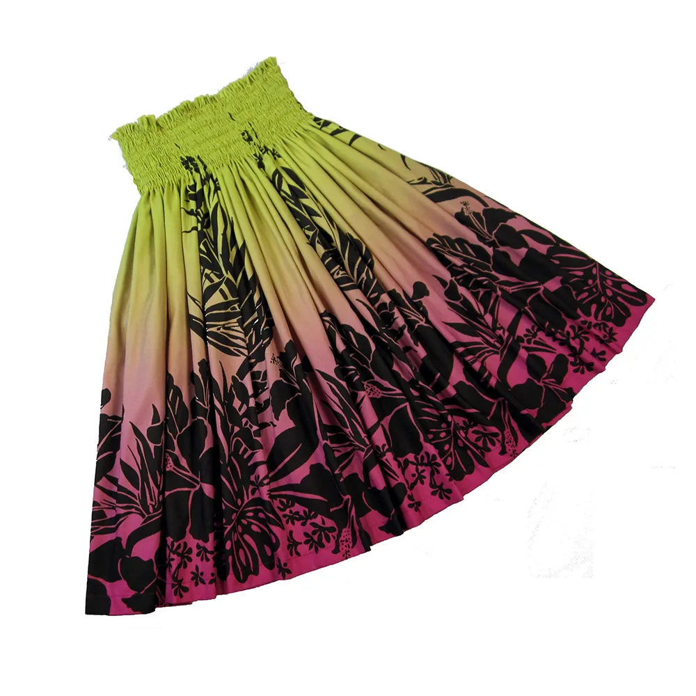 Hawaiian Pa'u Hula Skirt Hawaii Print Flower For Womens, Color Pink