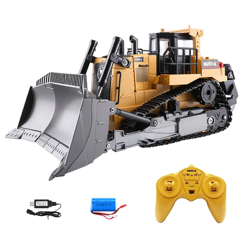 Huina 1569 1:16 8ch Rc Bulldozer Remote Control Truck Hobby Engineering ...