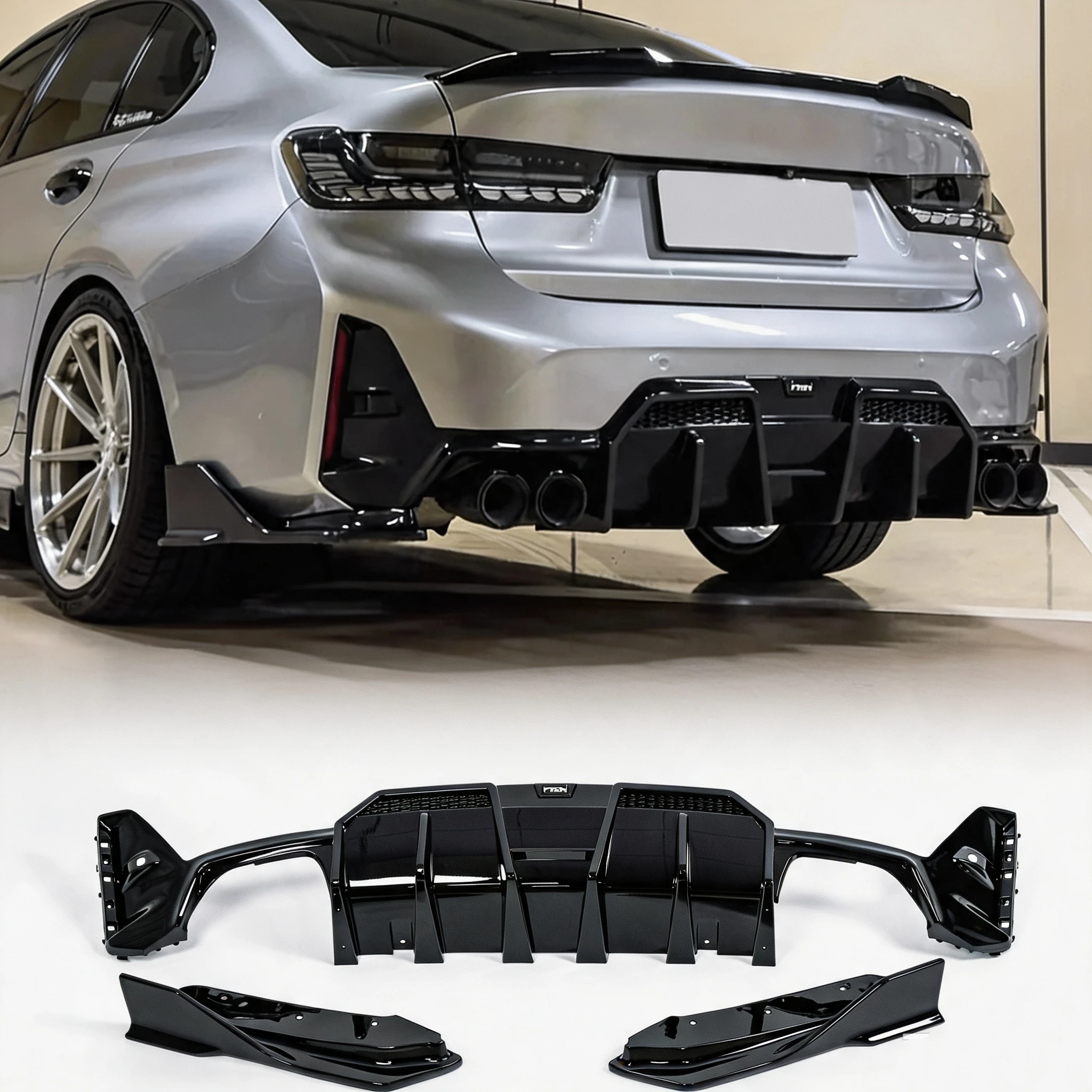 Upgrade G20 LCI 3Series VTEN V2 PP Body Kit Front Rear Lips Diffuser Roof Spoiler Racing Wing Corner Splitter Side Skirt for BMW