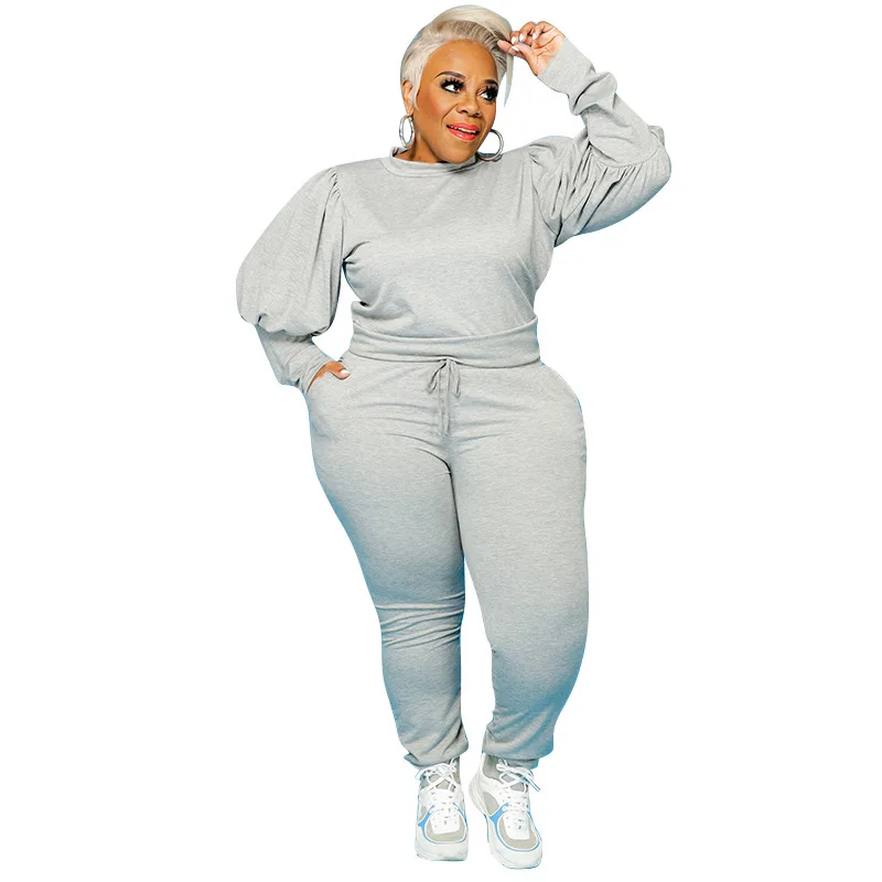 plus size knitted tracksuit