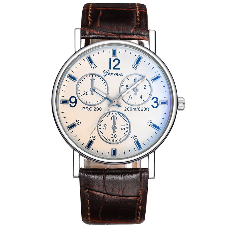GENEVA Casual Fashion Business Men's Watch Geneva Ultra-thin Simple Belt  Quartz Watch