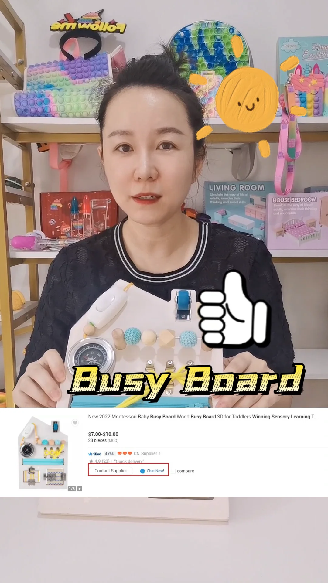 Wooden Busy Board Pretend Play Preschool Toys Educational Activities