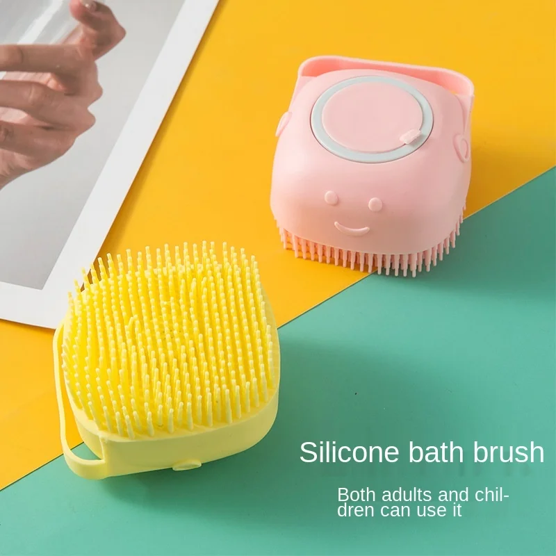 Amazon hot Soft Silicone Bristles Bath Brush Comb Scrubber Shampoo Dispenser for Pet Grooming Deshedding for Pet Washing