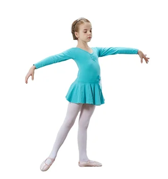 Long Sleeve Ballet Skirted Leotards Dance Dresses Tutu Outfit for Ballerina Toddler Girls children rhythmic gymnastics leotard