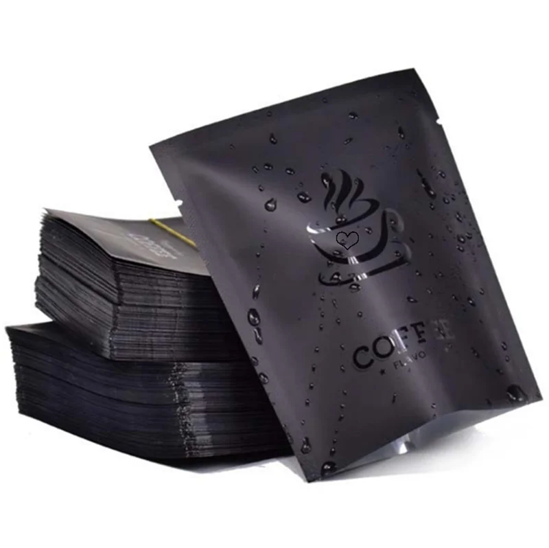 Inspection Qualified Plastic Coffee Drip Bag Matte Black Coffee Packaging Pouch