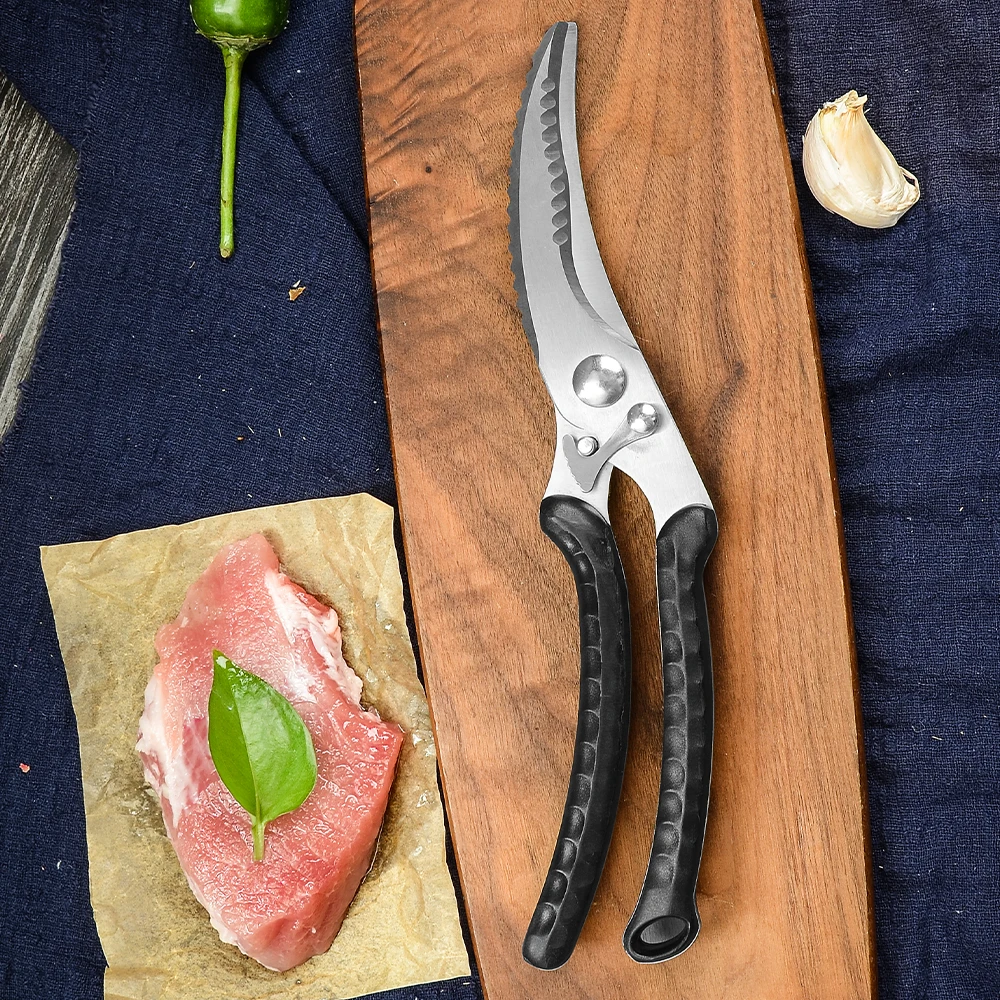 Ножницы из нержавеющей стали для кухни, двойное лезвие для резки куриных костей, индейки, овощей, барбекю