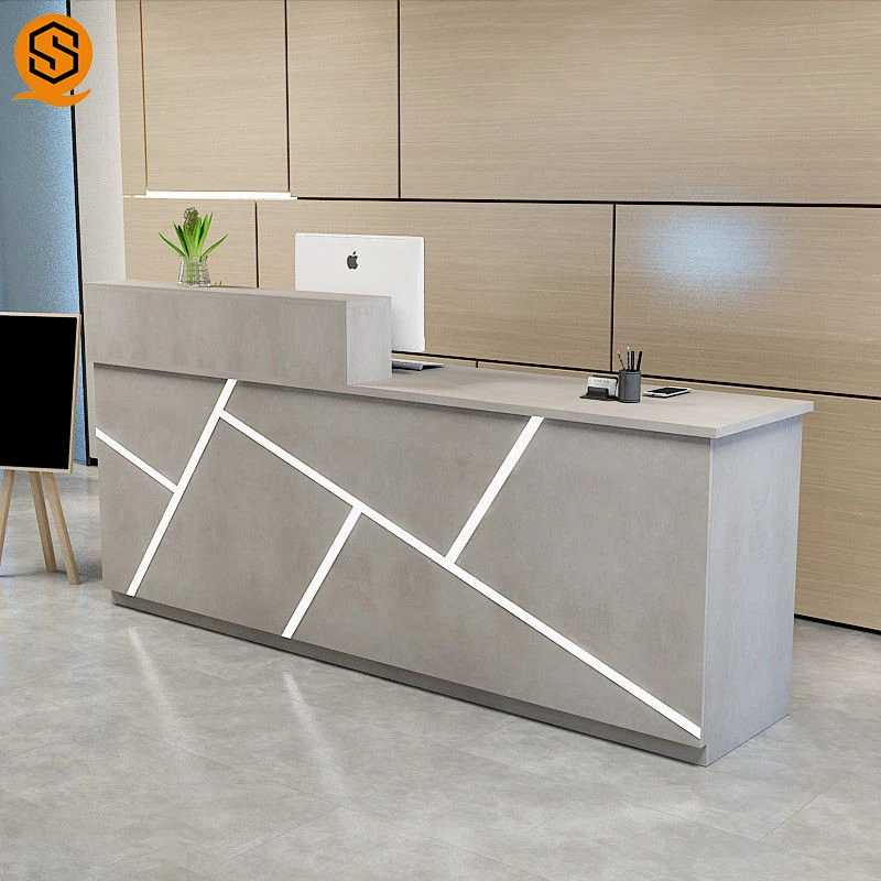 High Quality MDF Solid Surface Artificial Stone Cash Desk Checkout Counter Cashier for Bank