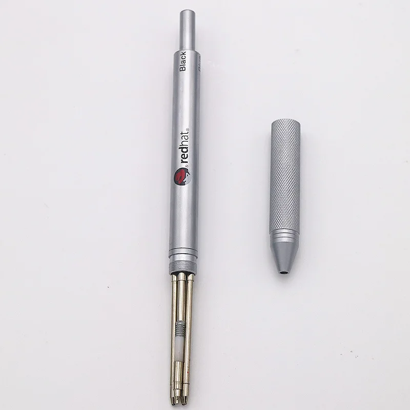 4 Core in 1 Multifunctional Ballpoint Pen Metal Multicolor Pen 4 Color Black Blue Red Ball Pen Plus Mechanical Pencil