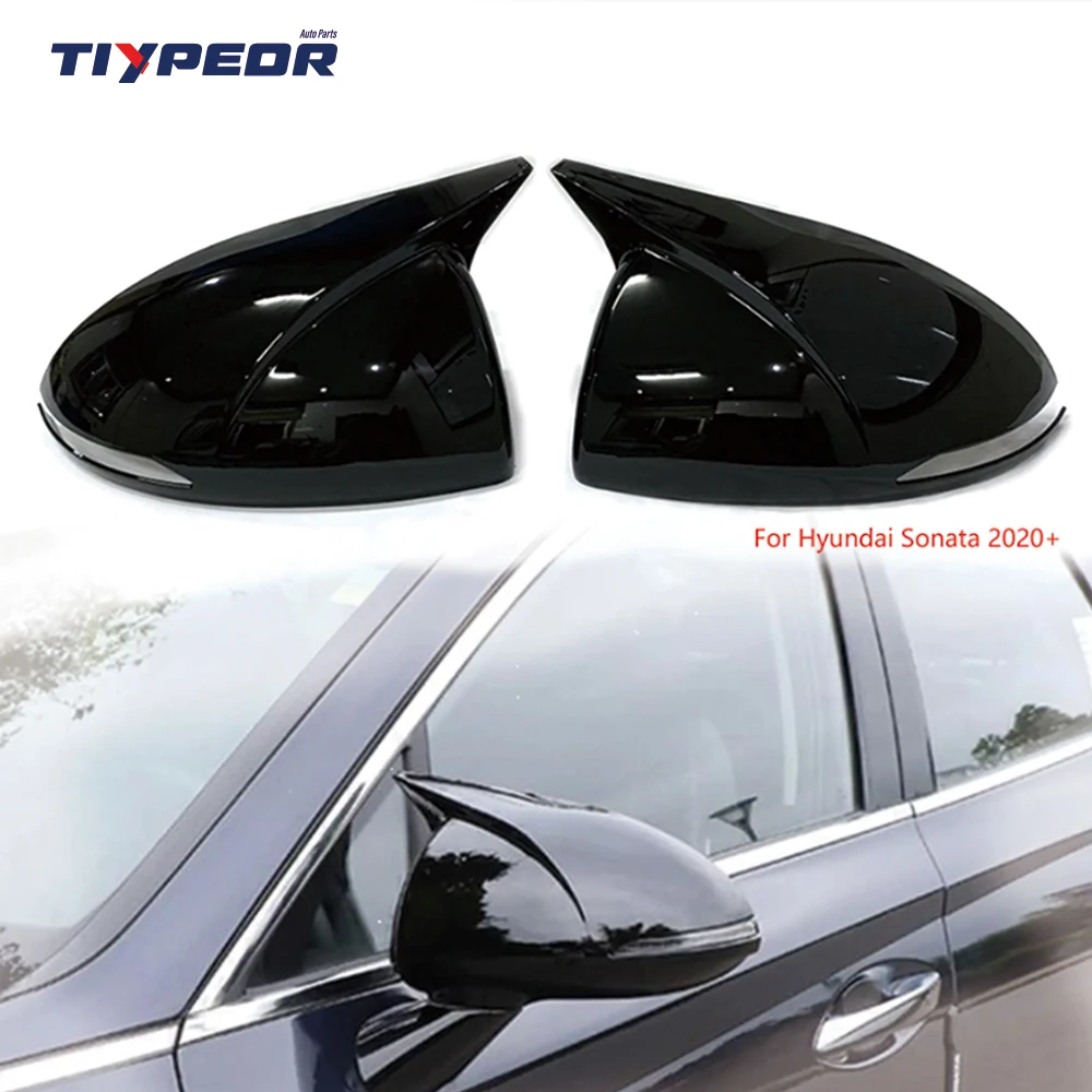product sticking side rear mirror cover for hyundai sonata 10th 2020 2021 2022 exterior accessories rearview replacement mirror cover-4