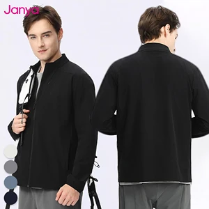 Janya Casual Men's Stand-Up Collar Jacket 7A Antibacterial Water-resistant Fabric Breathable Moisture-Wicking Knitted Jackets