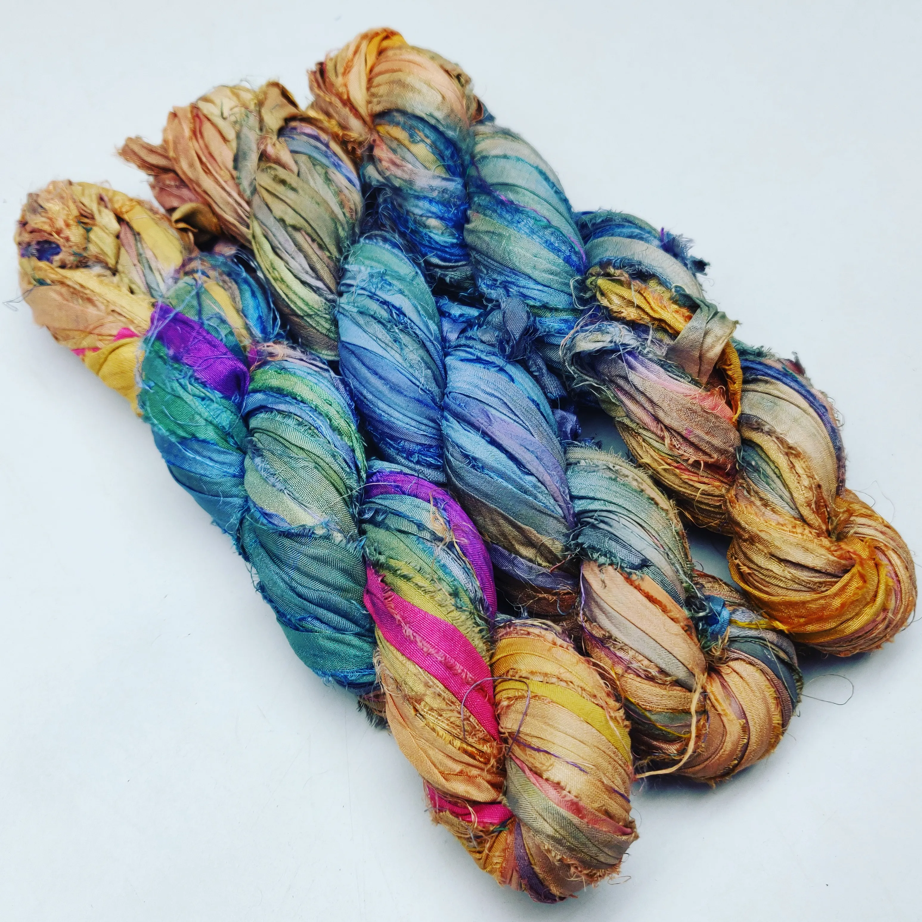 Sari Ribbon Thread Custom Made Recycled Sari Silk Ribbons Assorted Colors for Dress ...