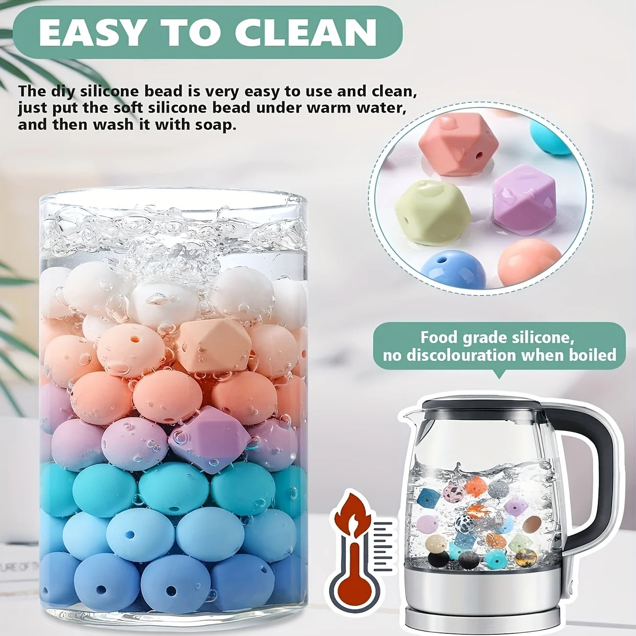 69PCS Silicone Beads Kit Multi Color Beads for Crafts Necklace