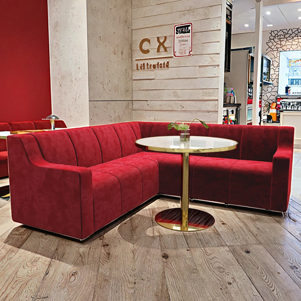 赤いレザーのL字型ソファ L字型ソファ レッド 赤 革 L字