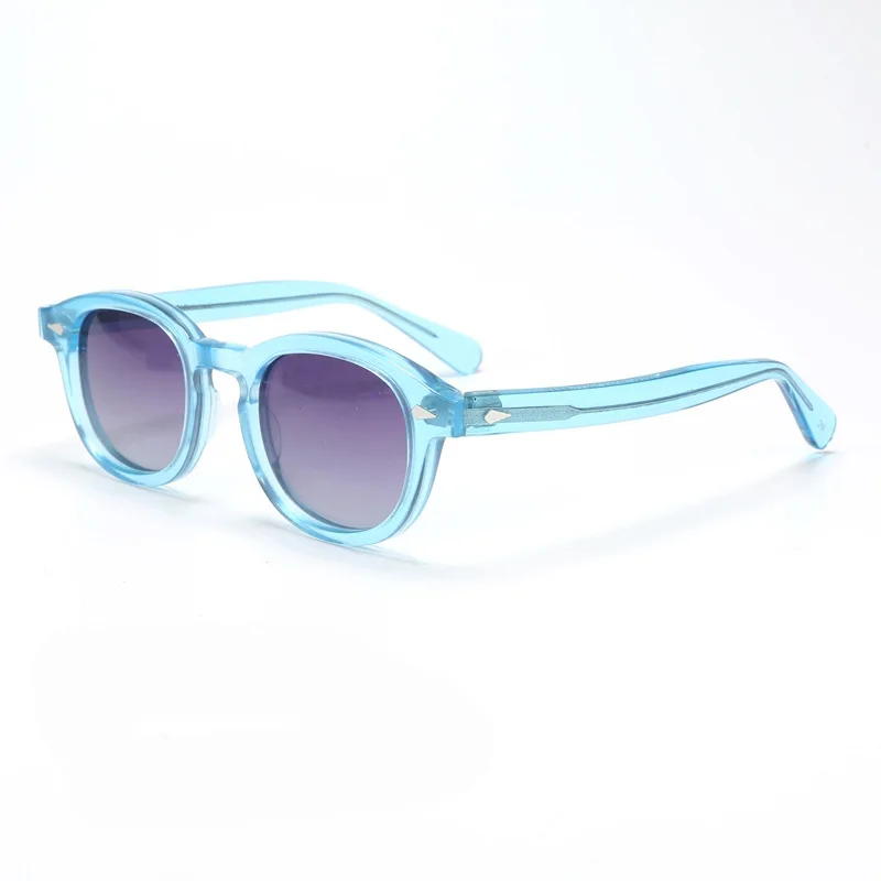Custom Colorful Sunglasses Small Frame Polarized 2025 Acetate Sunglasses Vintage Men Round Sunglasses