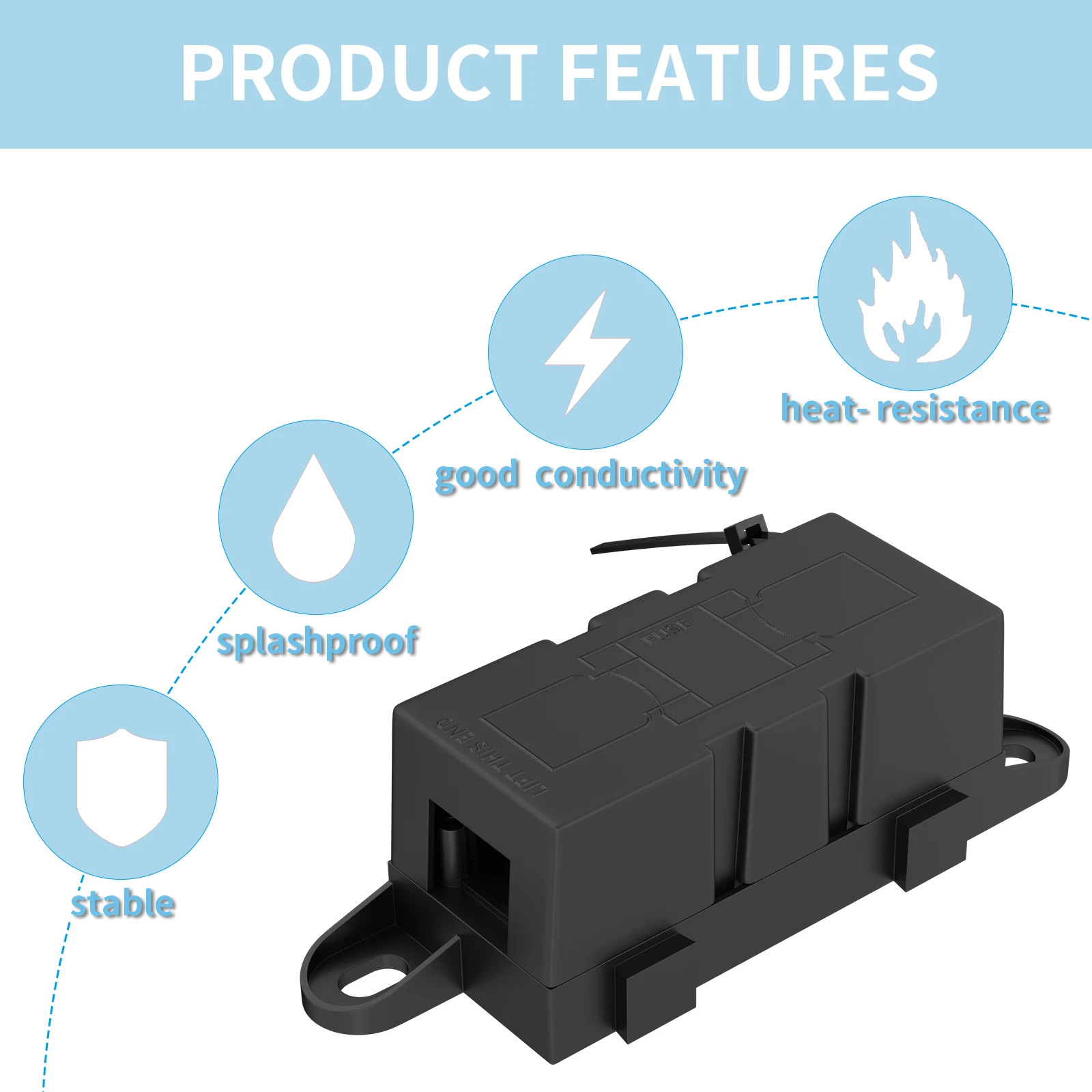 Midi/Strip zekeringhouder en 50A zekering Auto Auto Automotive 12V