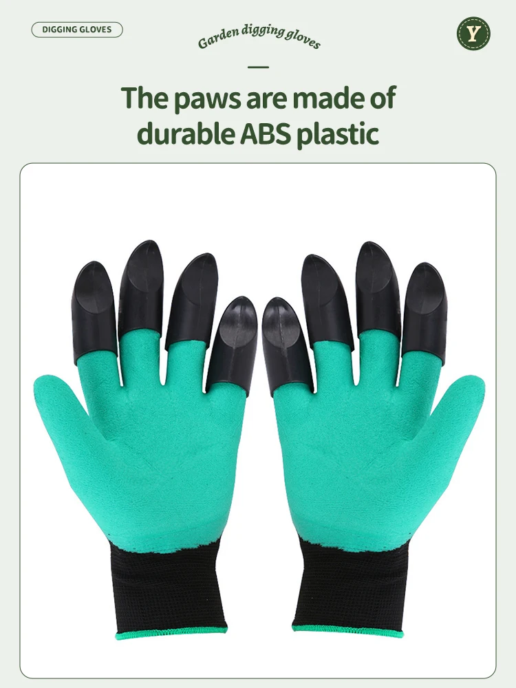 Garden Glove Claws For Digging Planting Protective Rubber Gloves