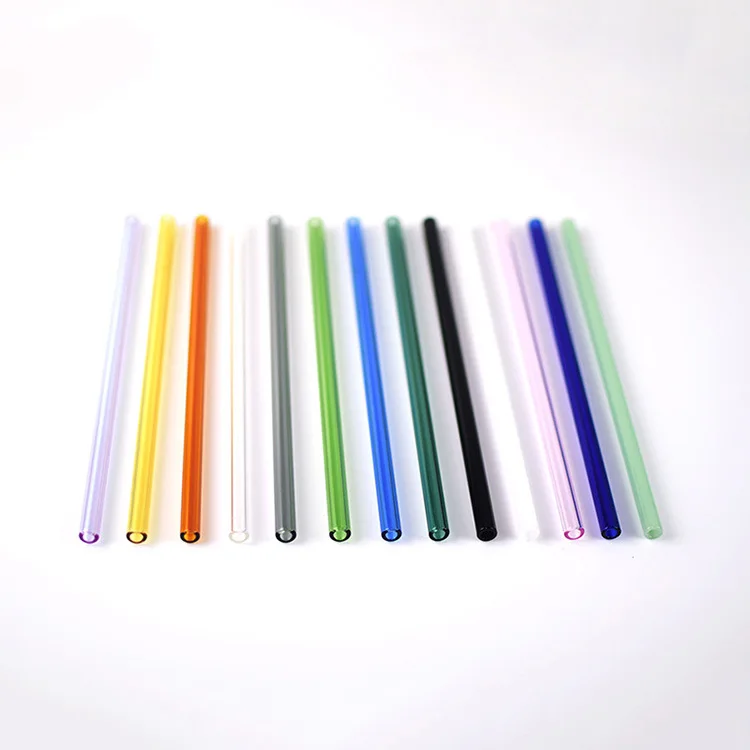 Eco Friendly Glass Smoothie Straws Bulk Sturdy Long Reusable Straight Bent Short Clear Shatter 2343