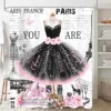 JY170 (13) Robe Tutu Noire &amp; Roses Roses