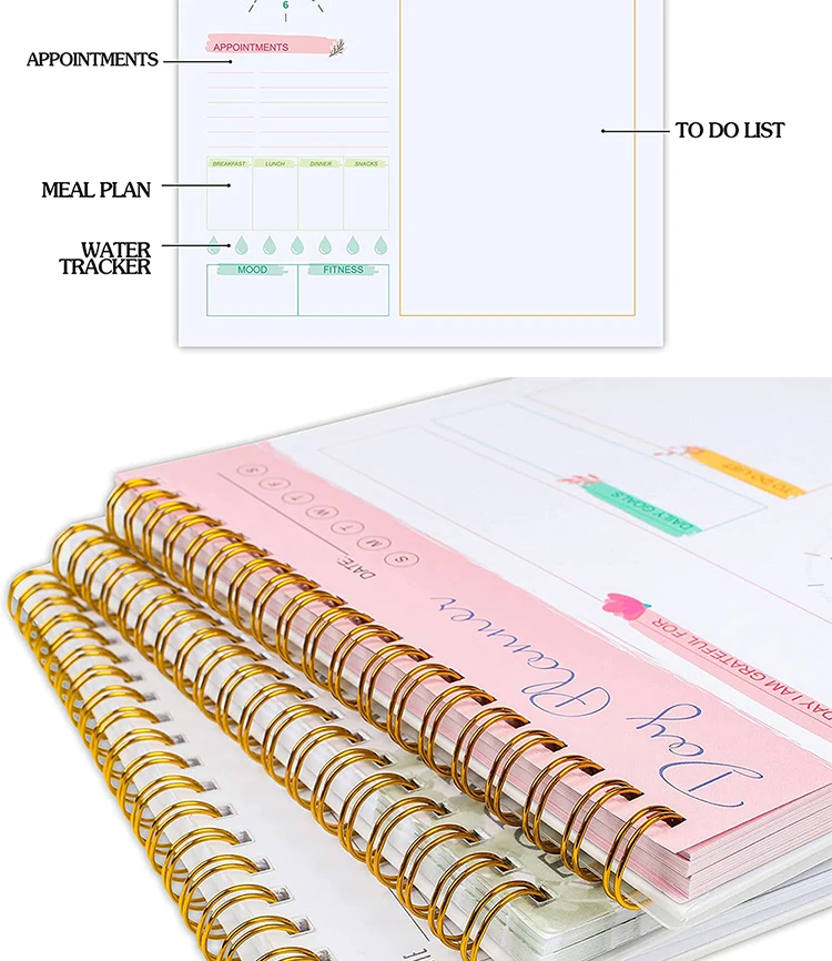Custom Notepad Undated Daily Schedule Planner Memo Pad Tear Off Spiral
