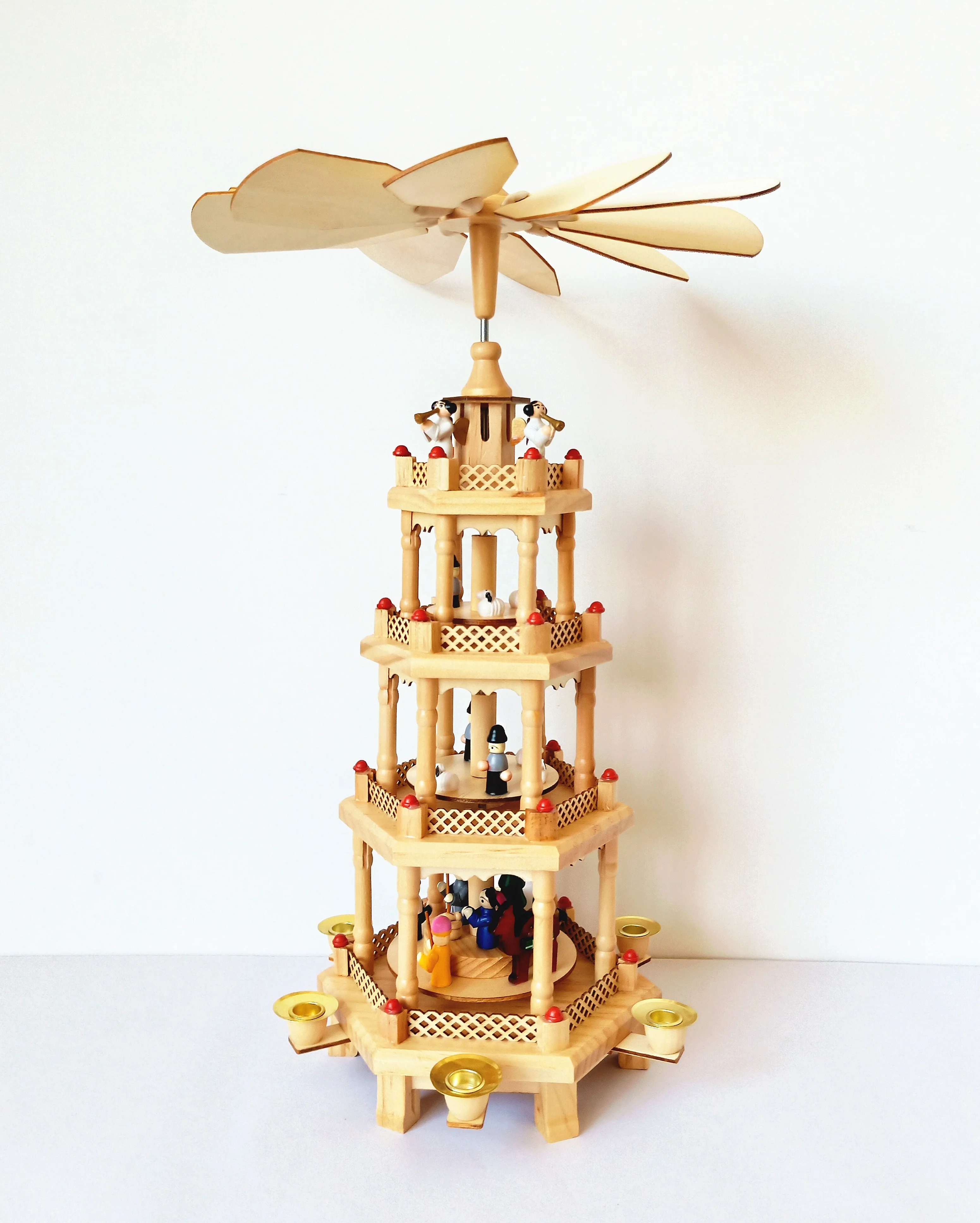 NEW Christmas Pyramid Nativity Windmill Carousel Replacement 4" Wooden Blade 