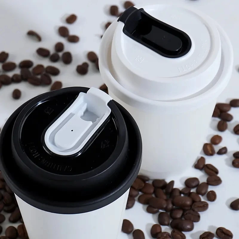 New Disposable U Shaped 12oz 16oz Coffee Paper Cups 80 85 90Mm Pp Lids ...