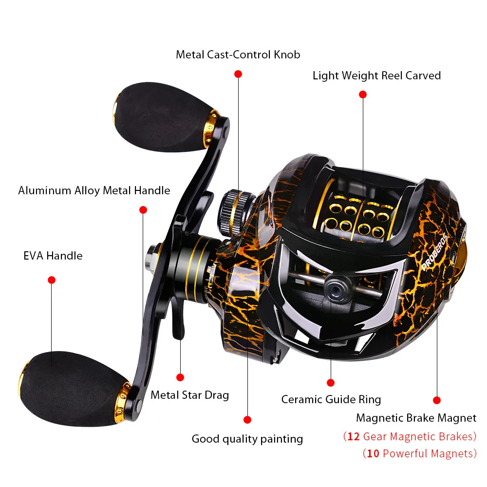 12 Bearings Fishing Reels Baitcasting 10KG