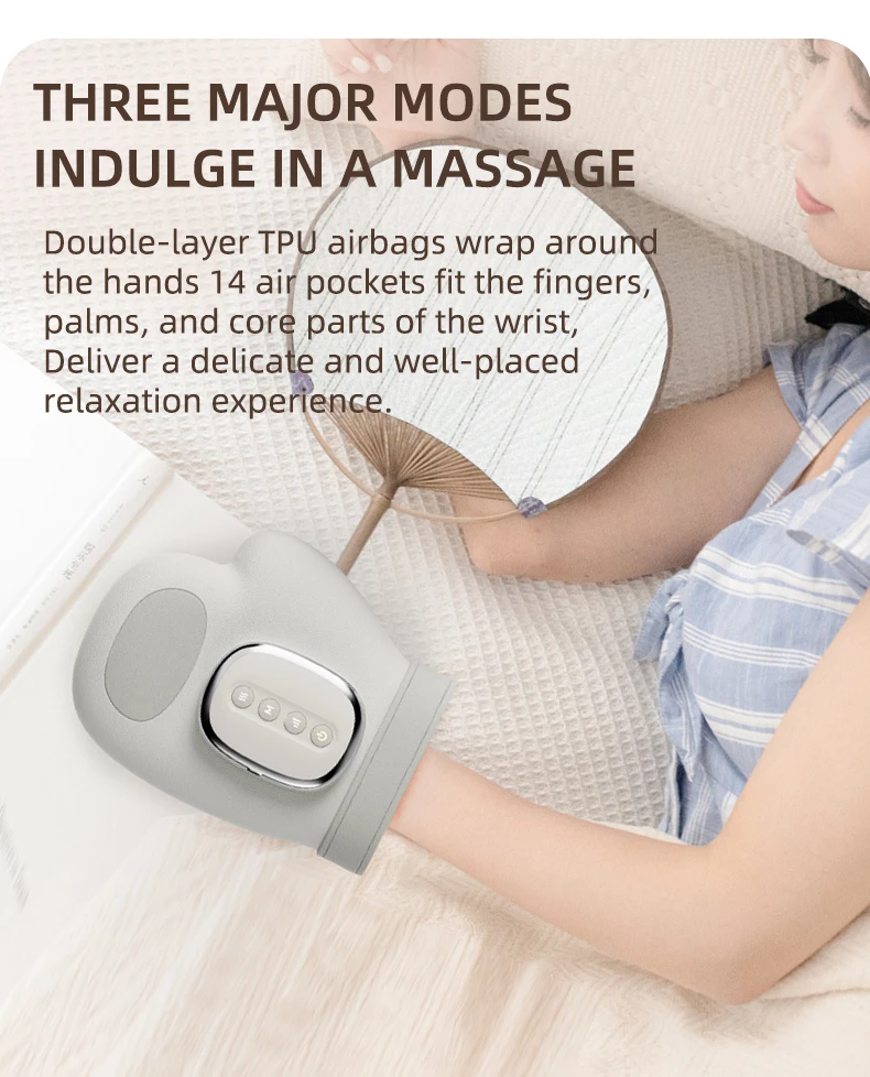 Smart Hand Massager with Airbag Compression Finger Wrist Palm Acupoint Massage G
