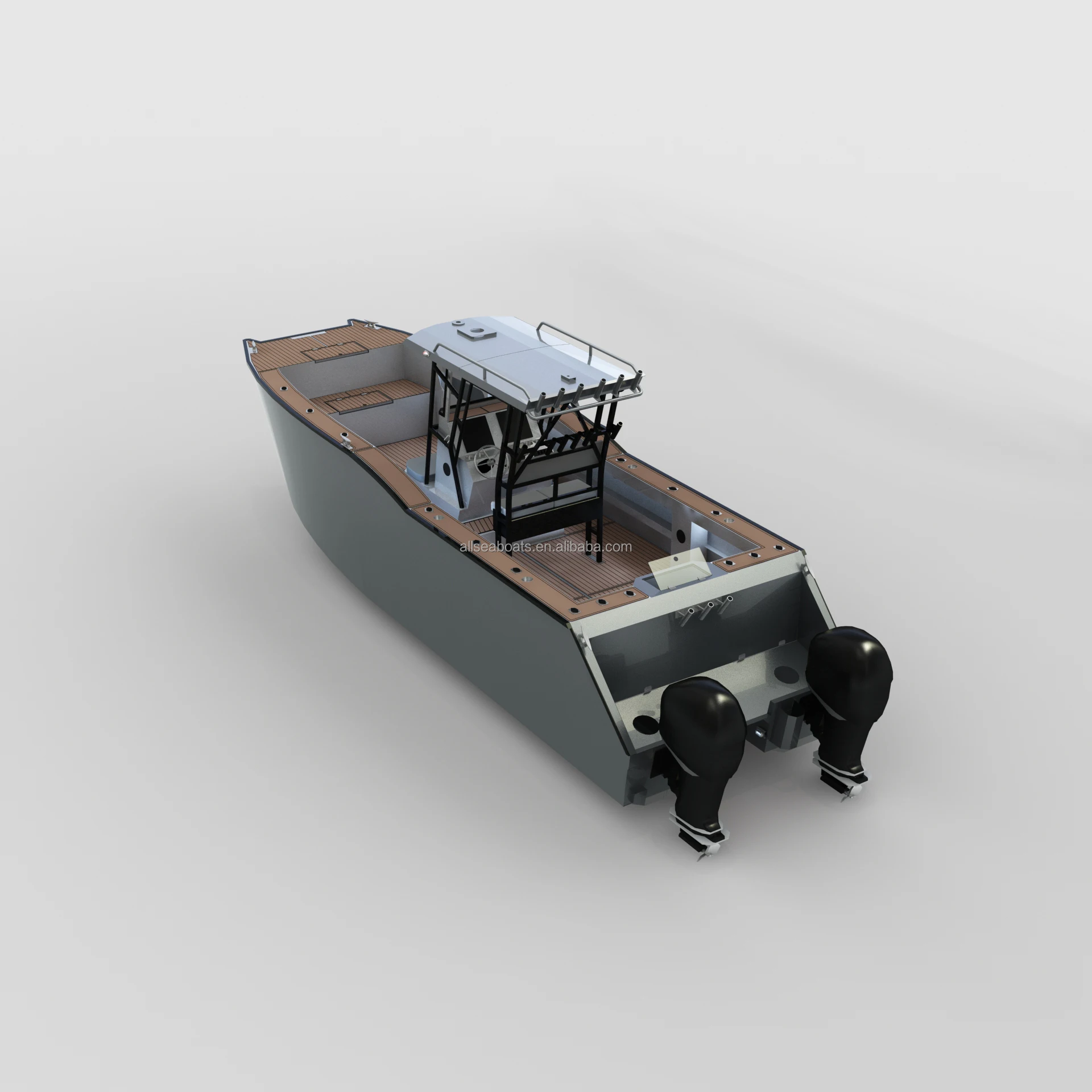 small catamaran center console