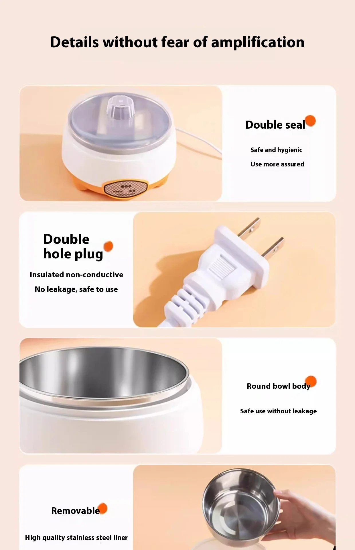 2L Stainless Steel Pet Cat Bowl Winter Heating Canister Constant Temperature Yogurt Water Dispenser Comfortable Drinking Plastic details