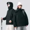 Unisex  black thick down jacket