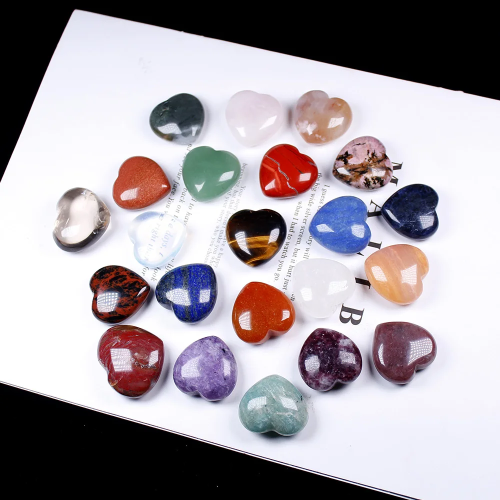 Wholesale Crystals Natural Stone Crystal Crafts Amethyst Hearts Rose Quartz  Crystal Heart for Healing Gifts