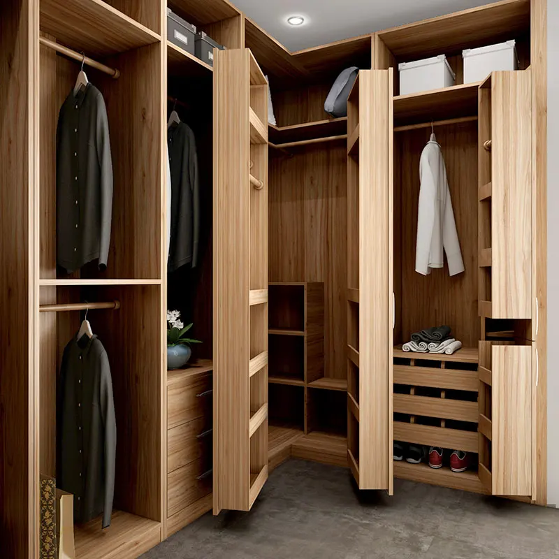 OPPEIN Factory Prices Wood Grain Modern Designs 3 Door Sliding Bedroom Simple Indian Home Furniture Minimalist Wardrobe