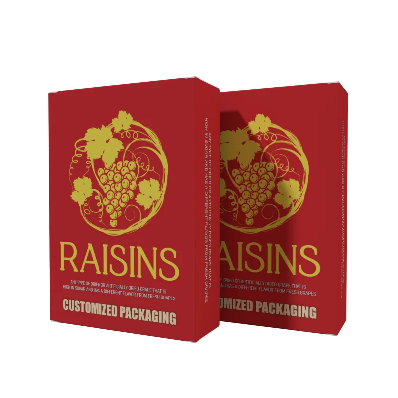 Custom Packaging PBAT Design for Raisins in Cardboard Boxes Dried Fruits Raisins Cardboard Box