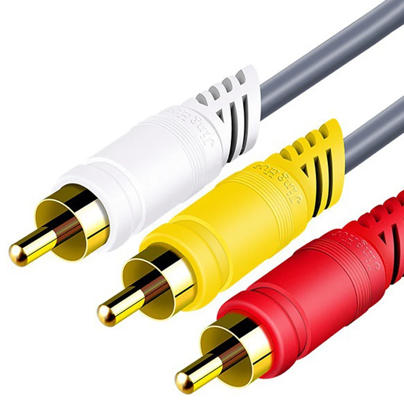 kable na May 2 RCA Male na Dulo papunta sa 2 RCA Male na Dulo para sa Stereo Audio Interconnection, Double Lotus Head AV Cord para sa Amplifier, Speaker, at TV System