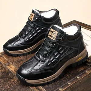 High Quality Genuine Leather Lining Warm Big Foot 49 50 51 Plus Size Waterproof Men Sport Sneakers Snow Boots