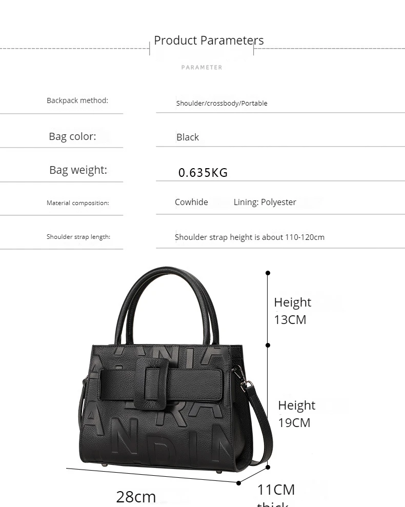 2023 New Luxury Genuine Leather Handbag For Women Elegant Ladies High