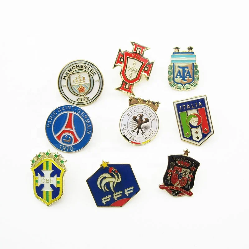 サッカー ピンバッジ ヨーロッパクラブ ユーロサッカーバッジ卸売チームピン高品質金属エナメル