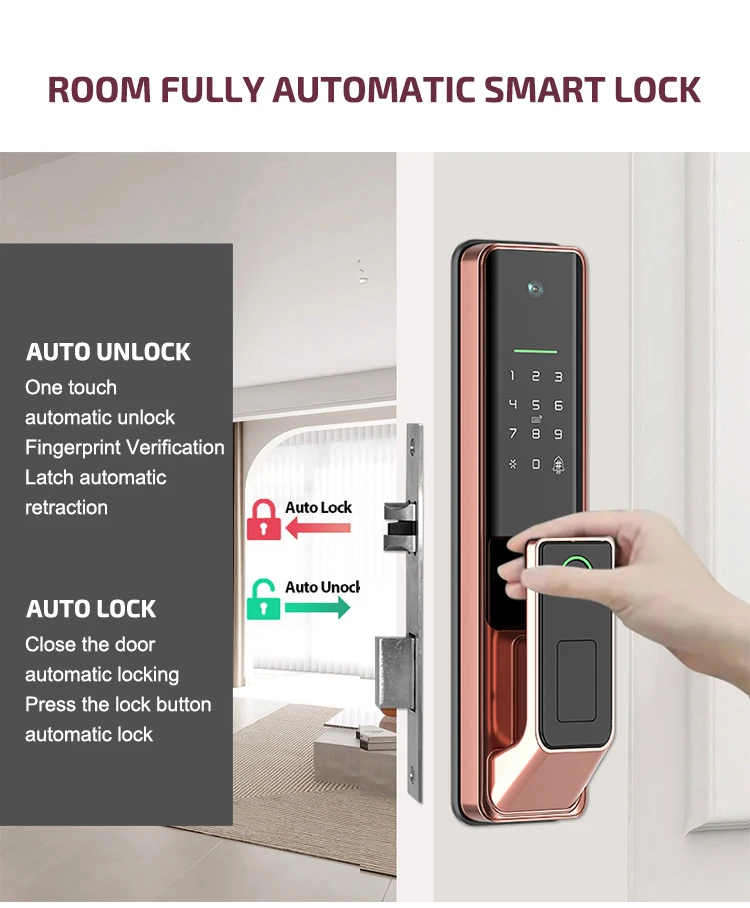Intelligent 5050 Mortise Automatic Door Lock Smart Electronic Digital Door Lock With Camera