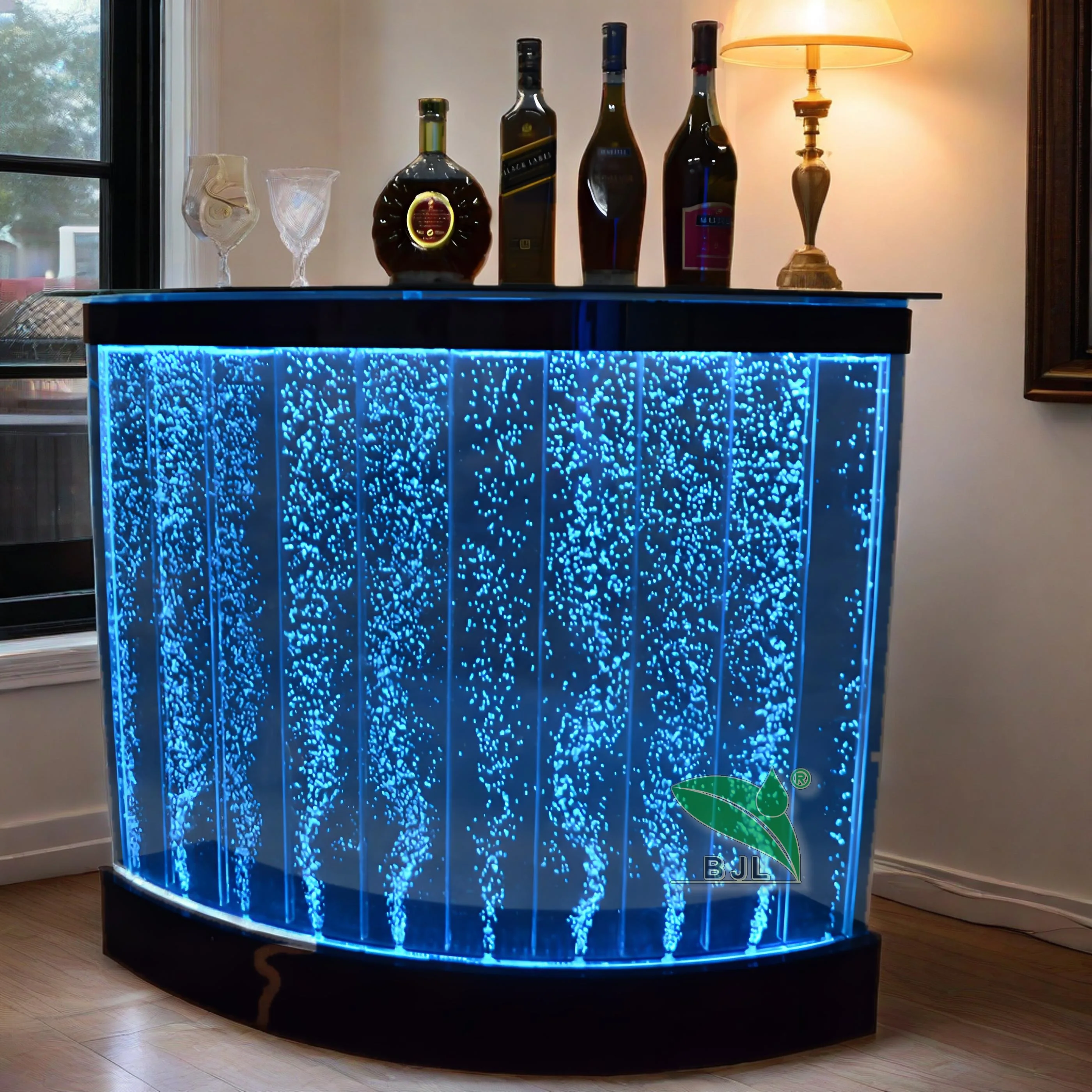 LED　水槽 バブルテーブル 直径60cm高さ40cm  シャンパン置台に最適 カウンターデスクテーブル商業用家具LED水族館ウォーターバブル